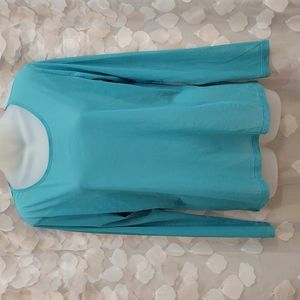 Crazy Train XL turquoise sheer shirt